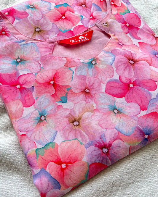 Mini floral soft cotton kurta