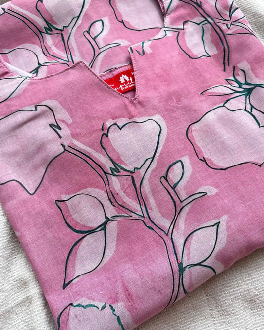 Baby Pink cotton kurta