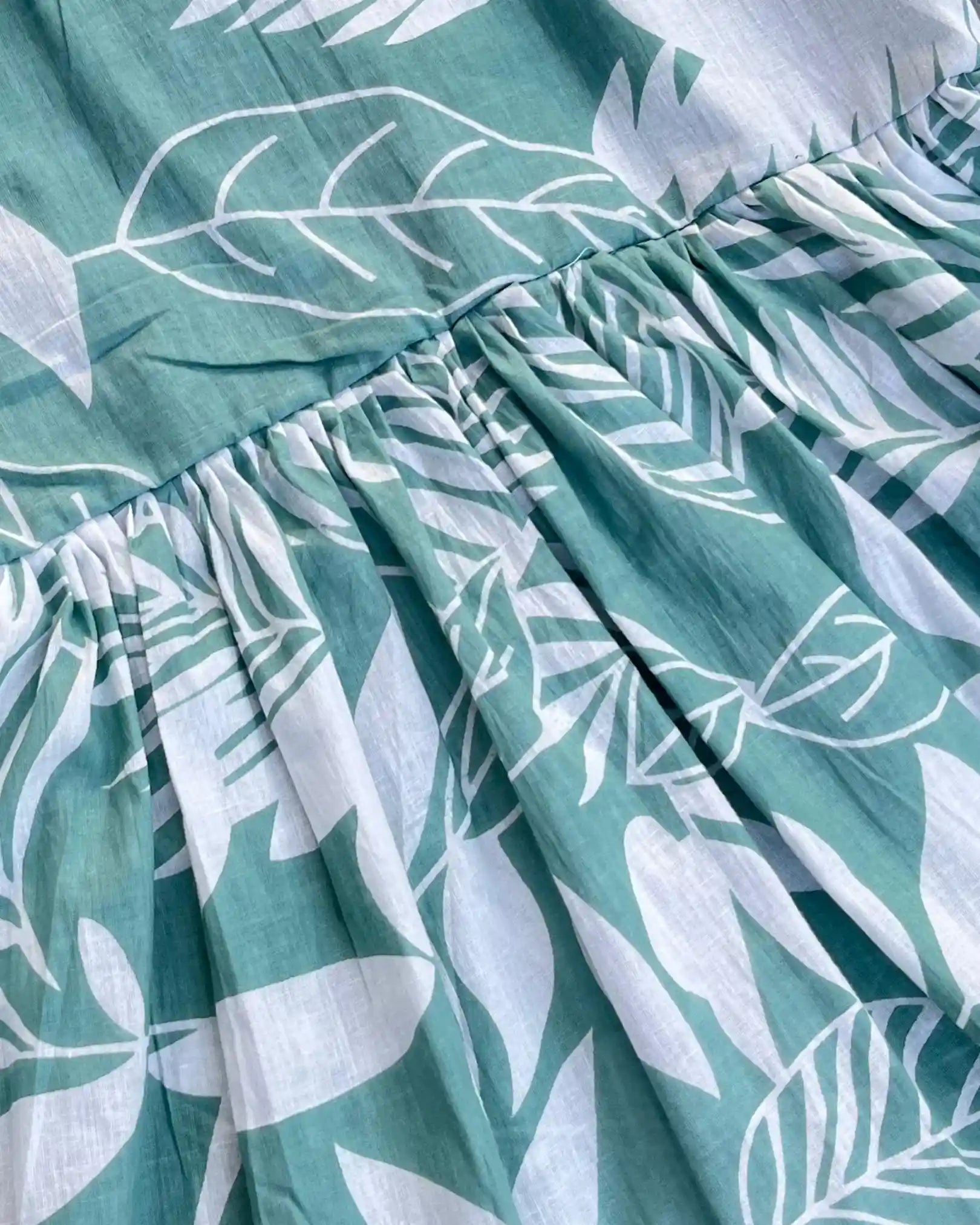 Sea green cotton peplum top