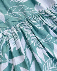 Sea green cotton peplum top