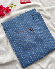 Blue handloom cotton kurta