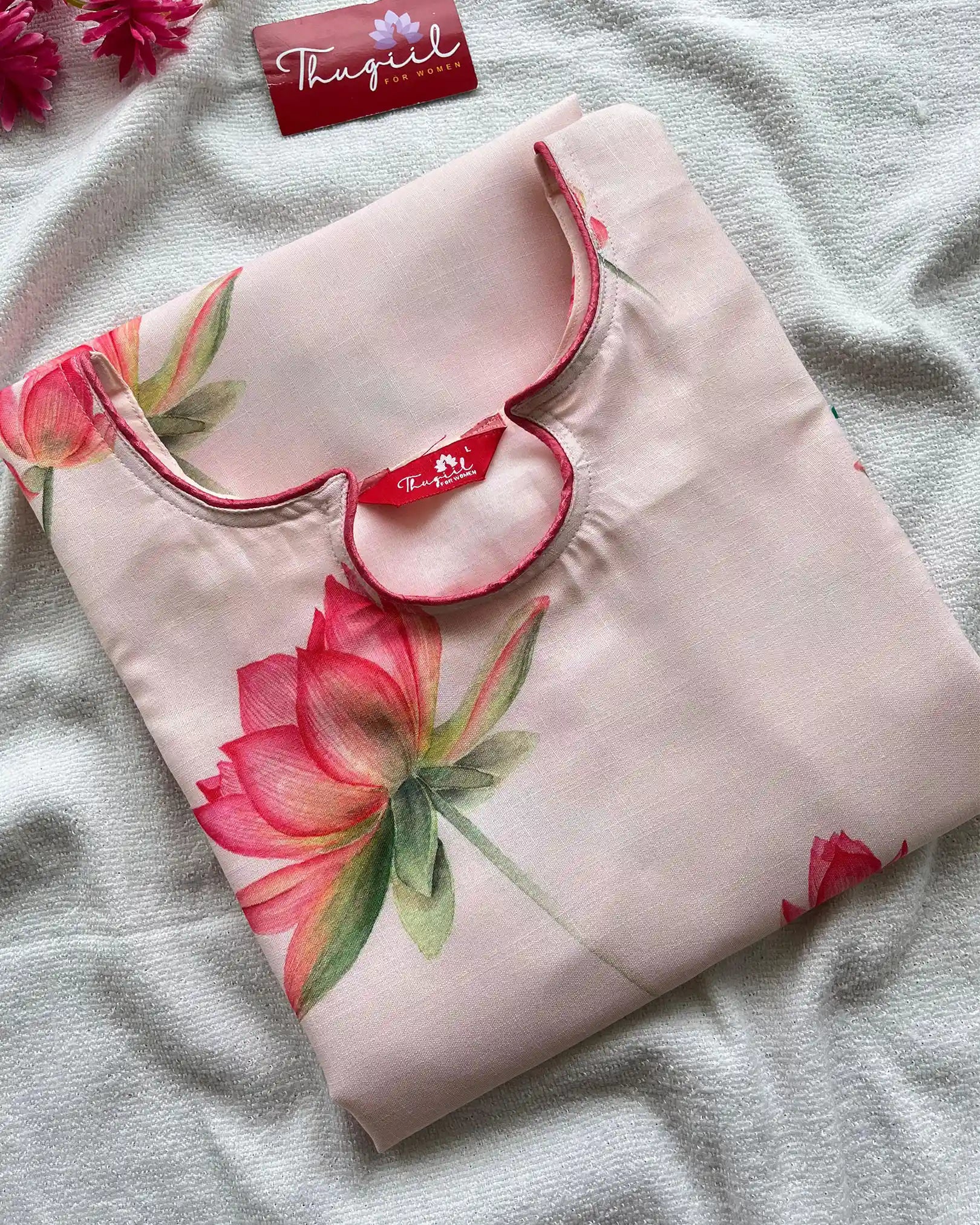 Lotus Printed Linen kurta (pre order 25-30 days)