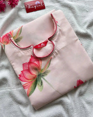 Lotus Printed Linen kurta (pre order 25-30 days)