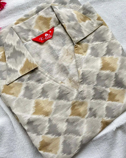 Ikkat cotton kurta