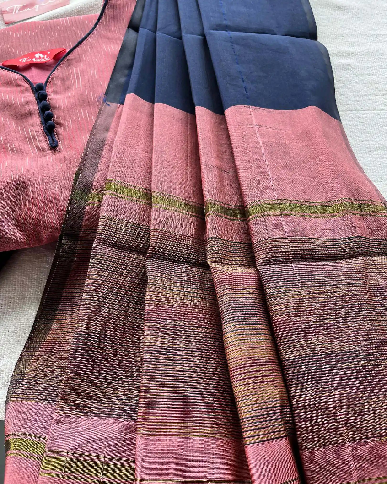 Mauve Pochampally silk kurta set