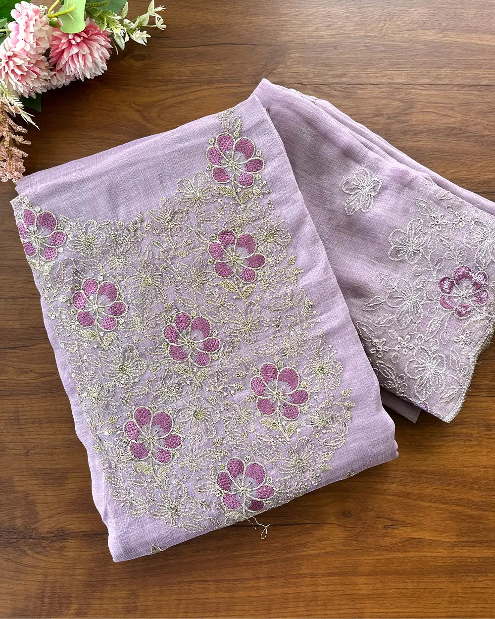 Crushed Crepe Silk Unstitched Suits