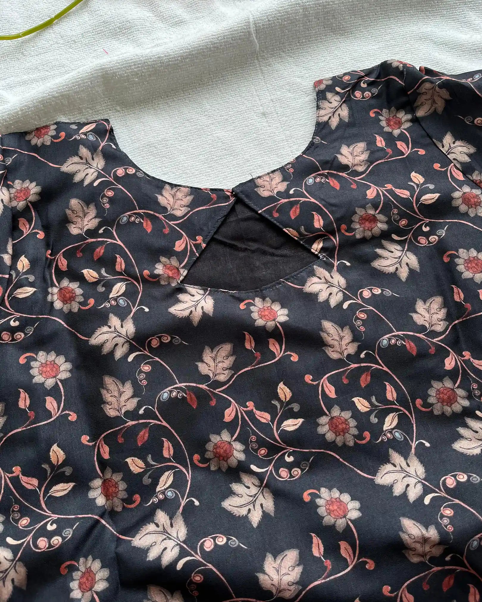 Black silk kurta