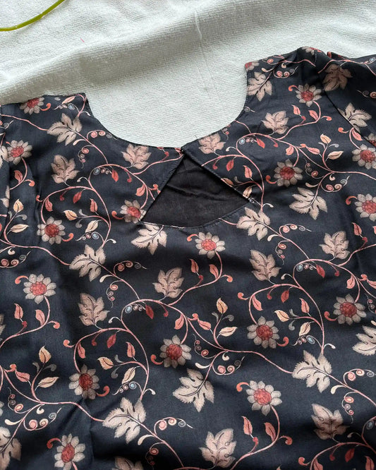 Black silk kurta