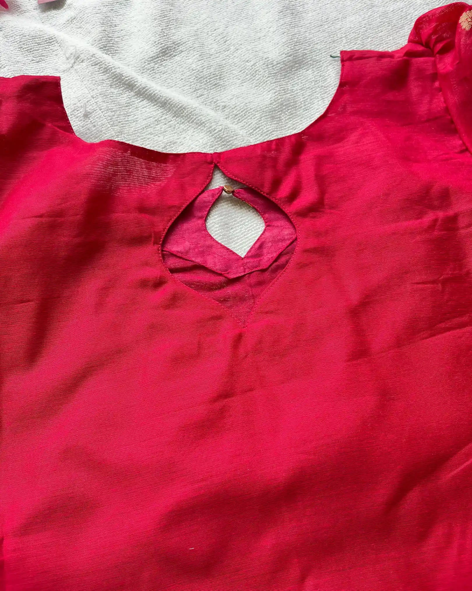 Rani pink banarasi cotton kurta set