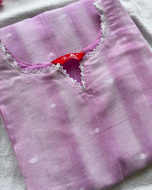Lavender handloom cotton kurta