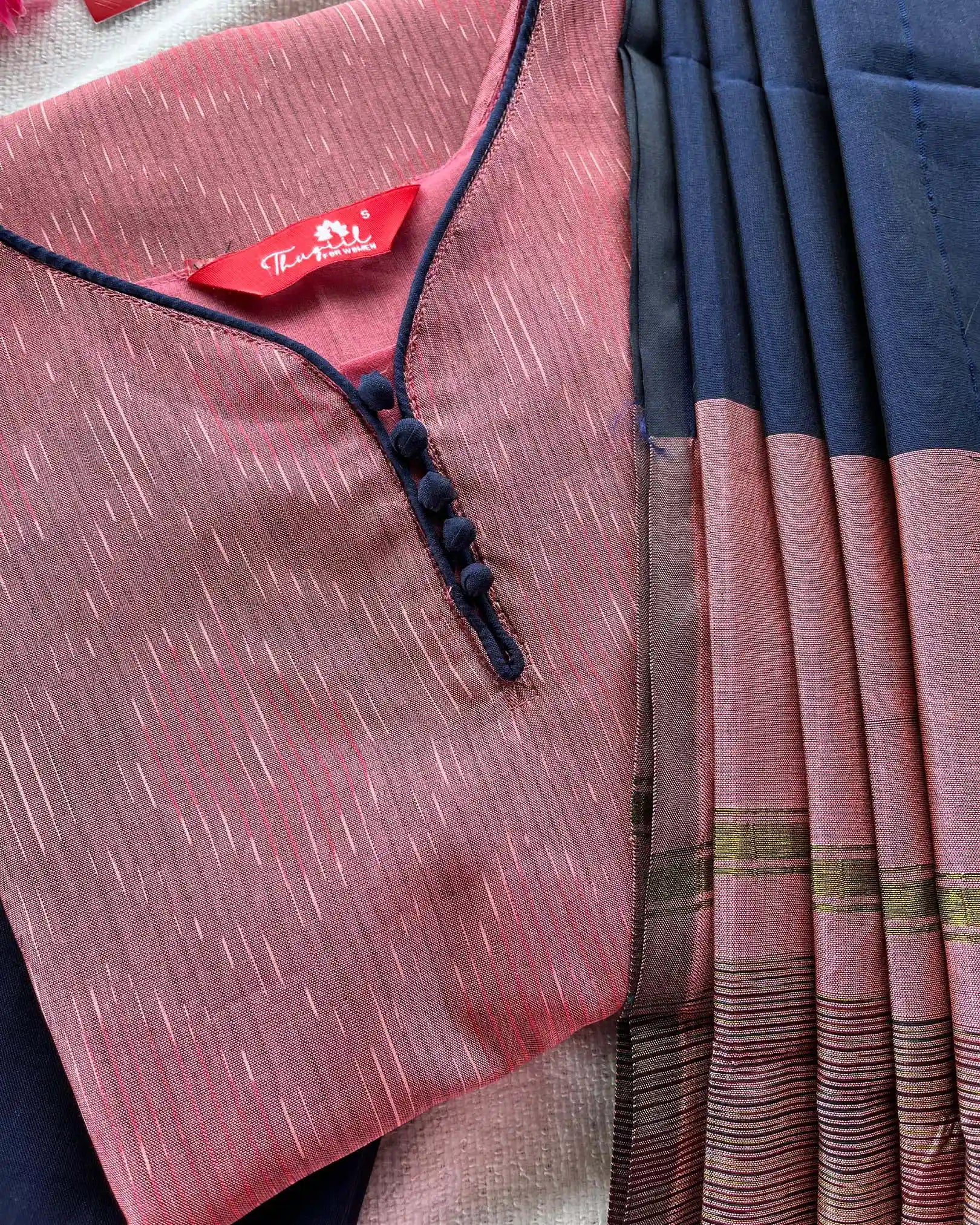 Mauve Pochampally silk kurta set
