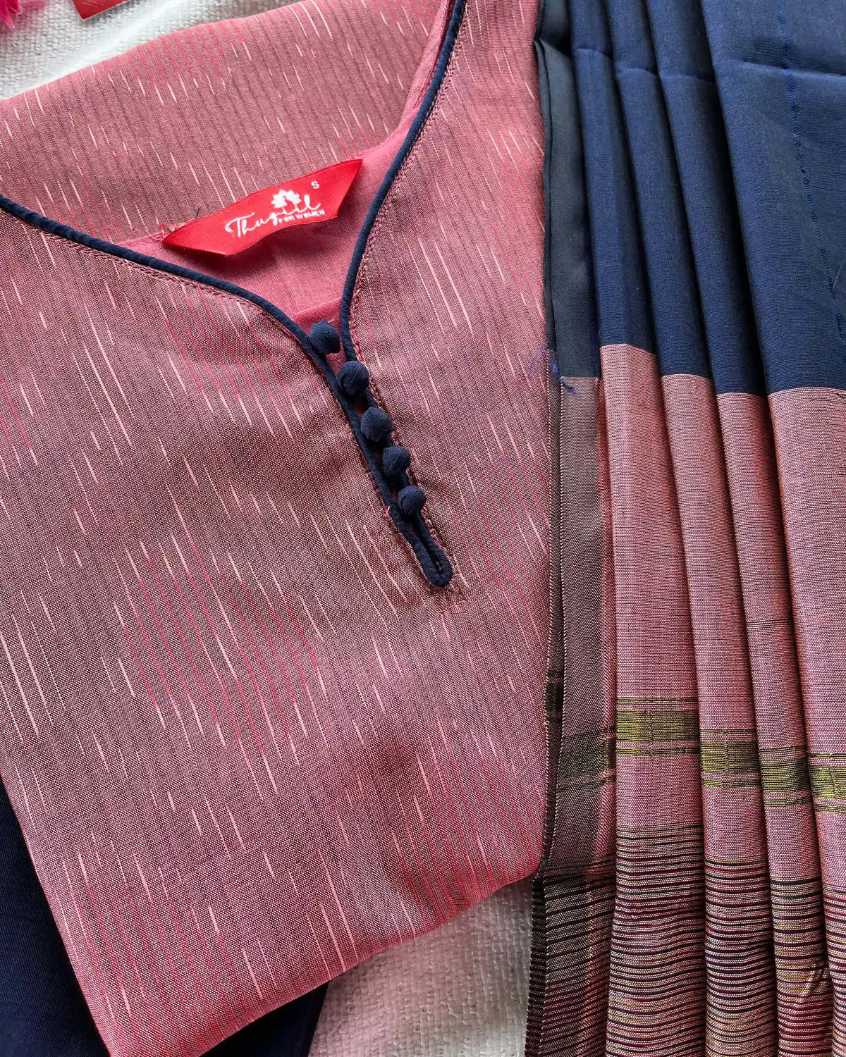 Mauve Pochampally silk kurta set