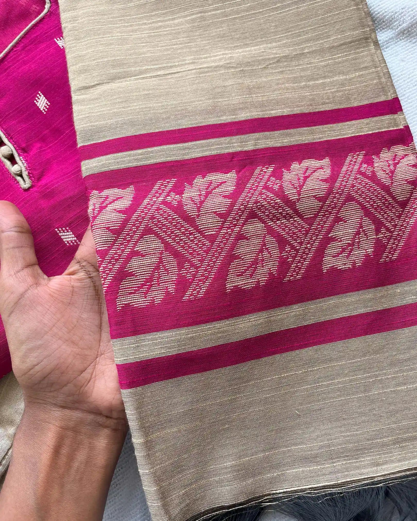 Pink Slub Silk Kurta Set