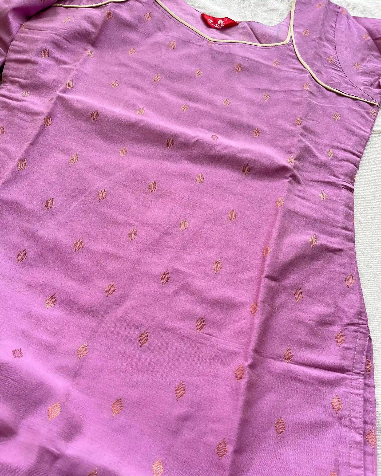 Lavender Butter silk kurta set