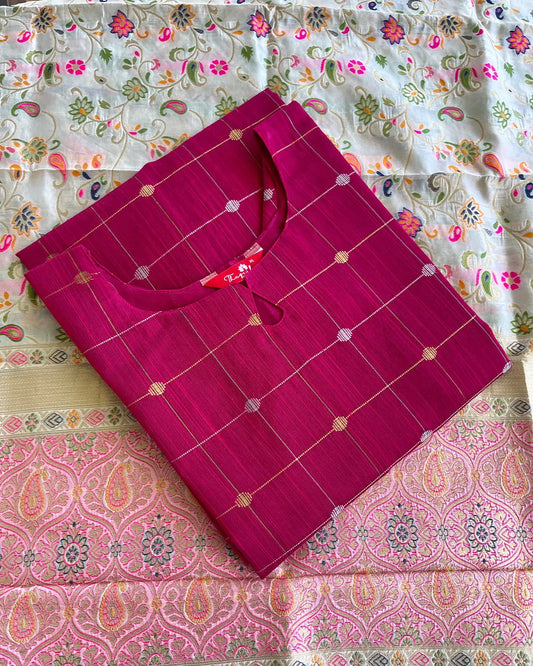 Pink Mix n Match Kurta set (Top-Dupatta)