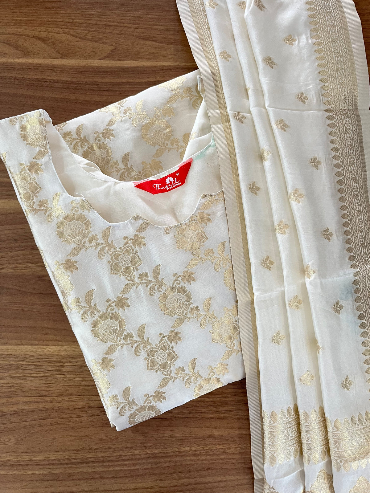 Onam Spl - Banaras Silk Kurta Set (Top-Dupatta)