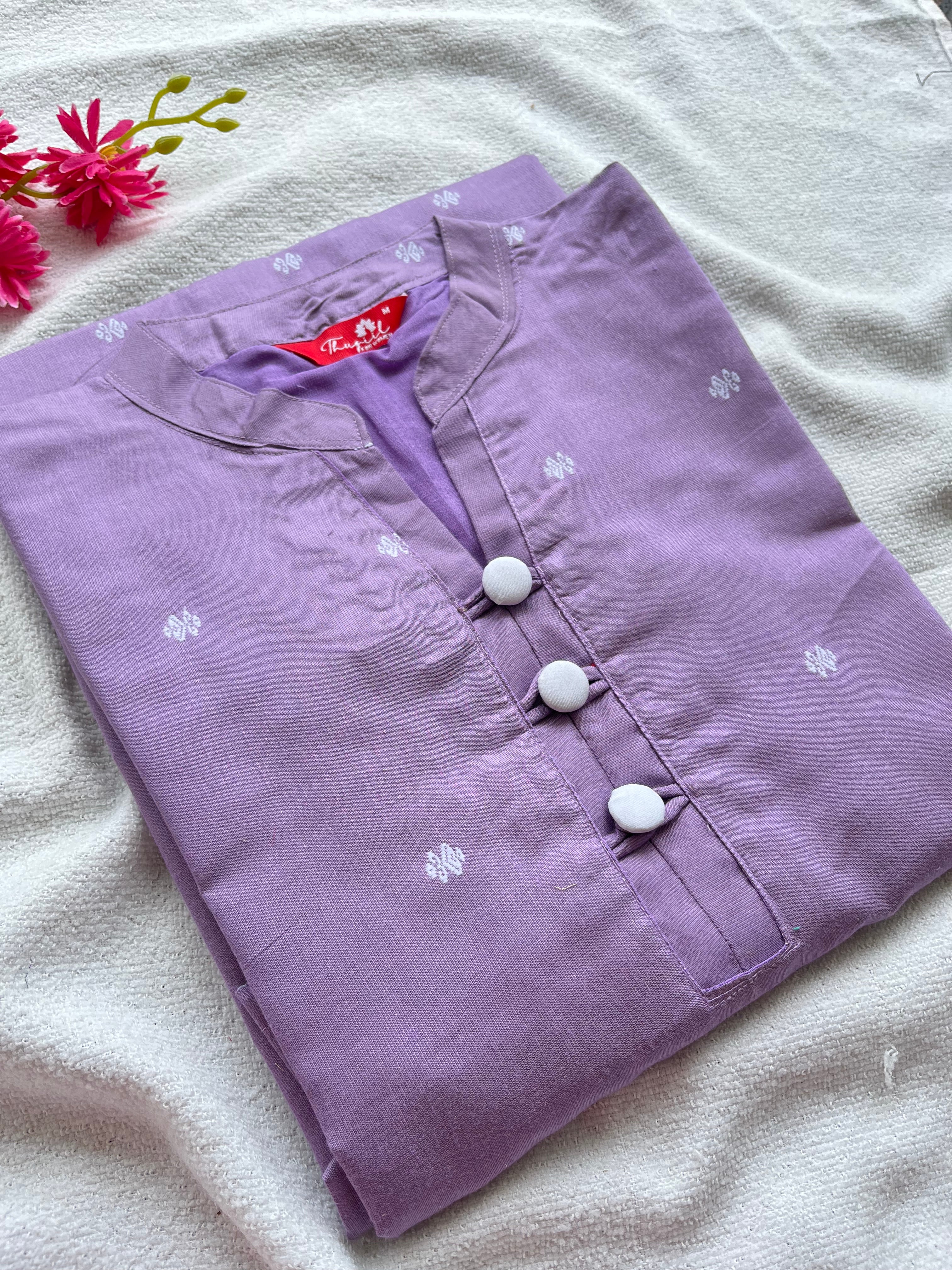 Lavender butter silk kurta