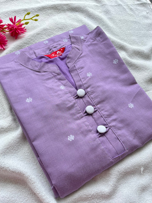 Lavender butter silk kurta
