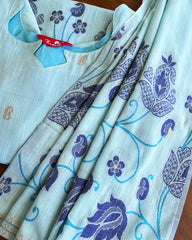 Sky Blue Jamdani Kurta Set (Top-Dupatta)
