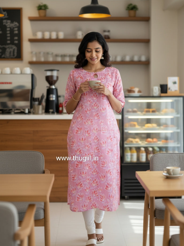 Rose mist Silk Kurta