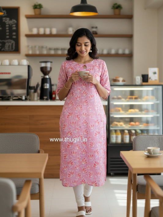 Rose mist Silk Kurta
