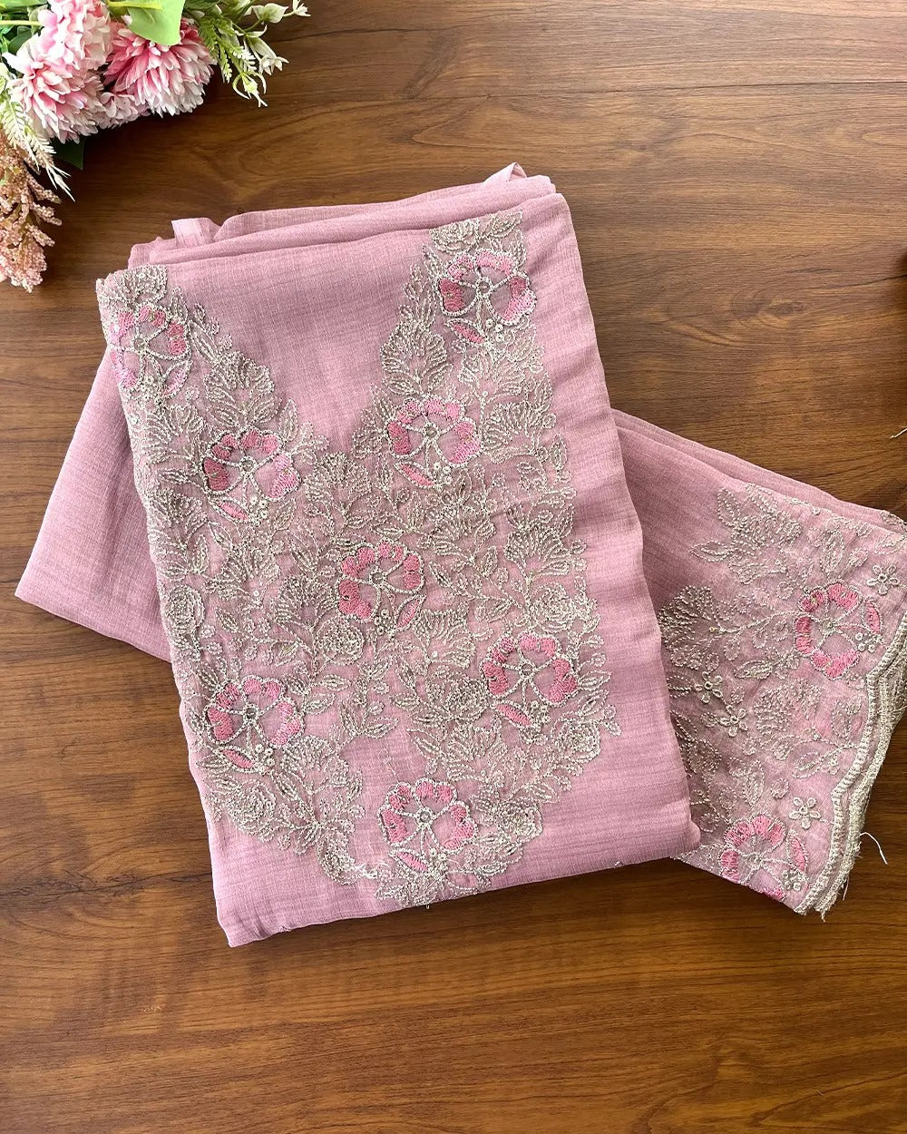 Crushed Crepe Silk Unstitched Suits 