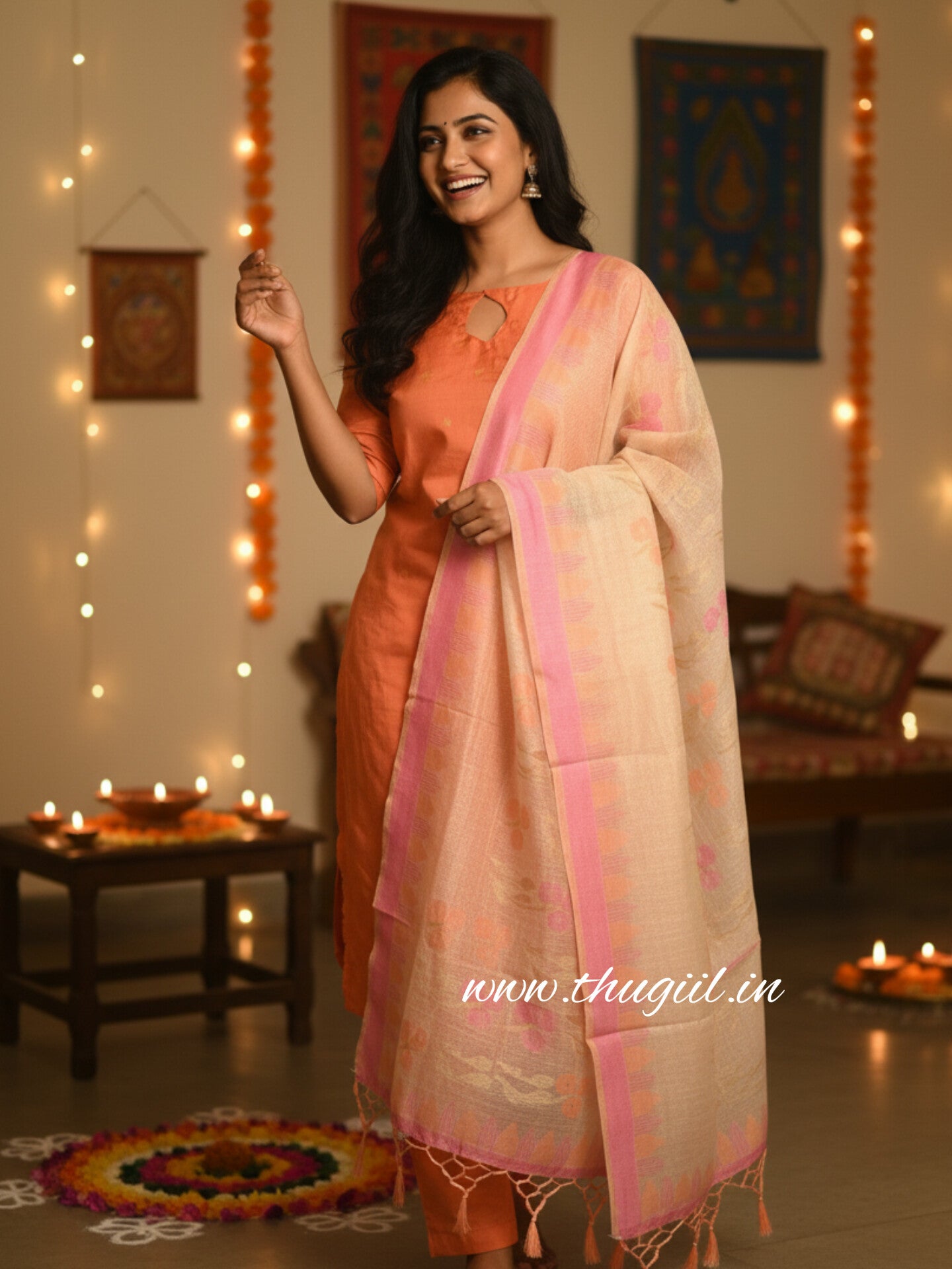 Peach Perfect Silk Kurta Set
