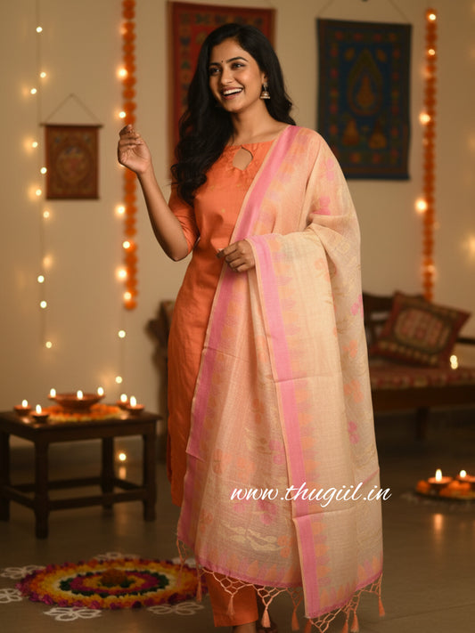 Peach Perfect Silk Kurta Set