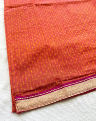 Rust Orange Mangalgiri Cotton Kurta Set