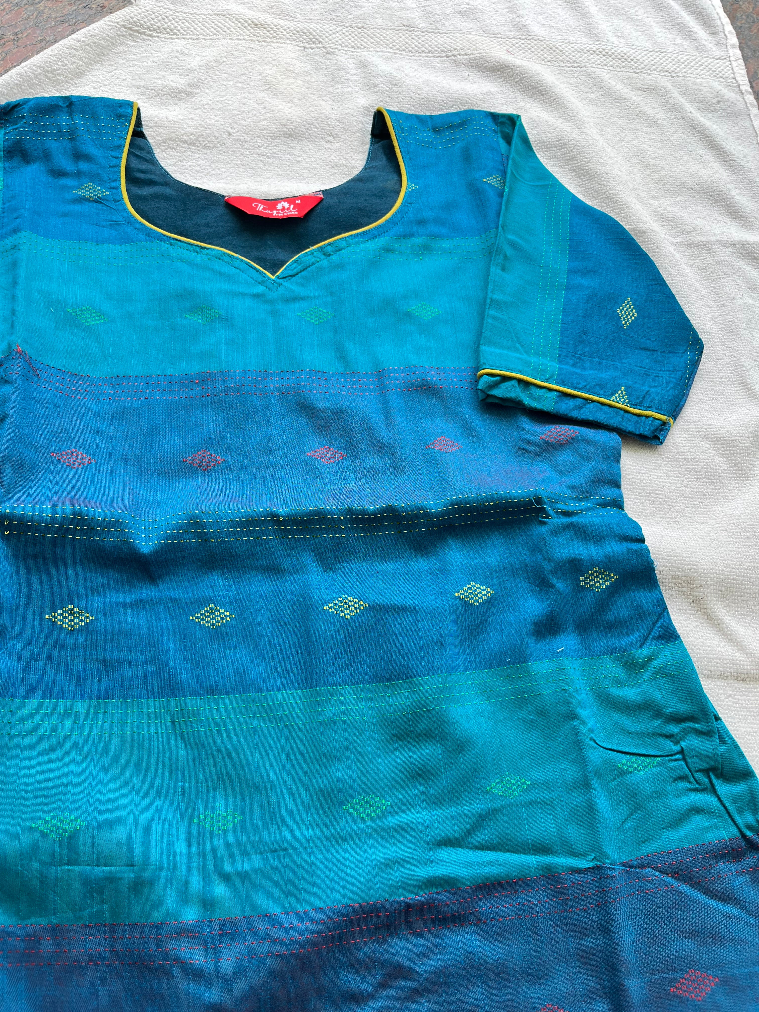 Luxe - Peacock Slub - Kalamkari Kurta Set