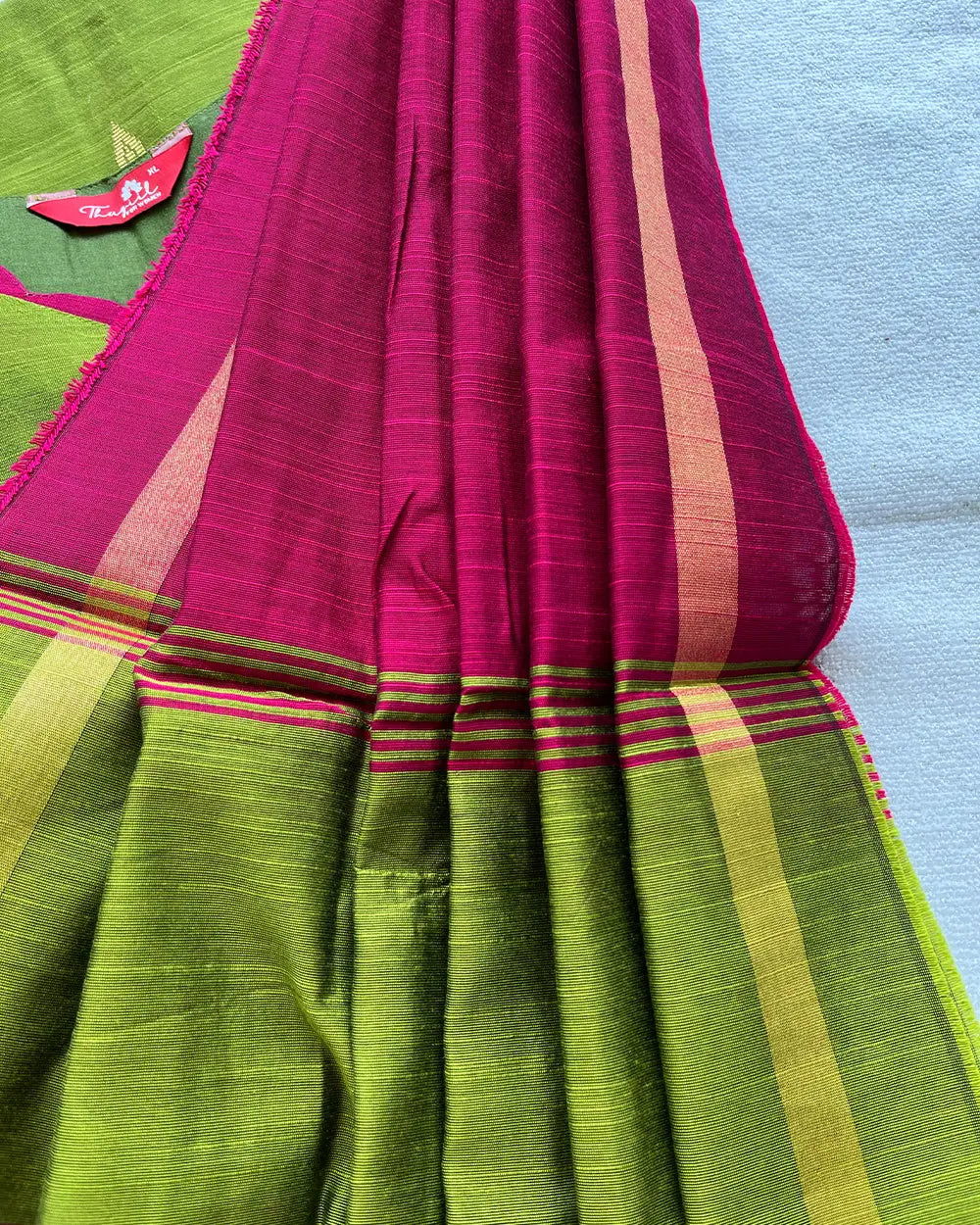 Green Slub Silk Kurta Set