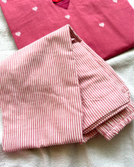 Pink Heart Cotton Handloom Co Cord