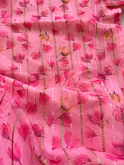 Pink Floral Organza Kurta