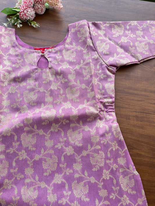 Lavender-Pink Tissue Silk Kurta
