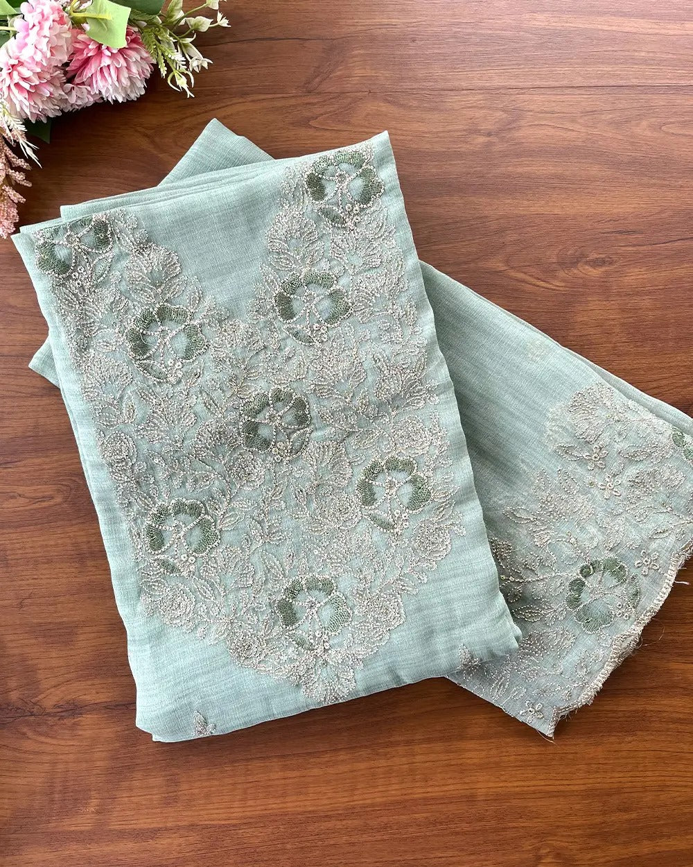 Crushed Crepe Silk Unstitched Suits 
