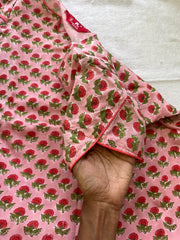 Handblock soft cotton kurta set