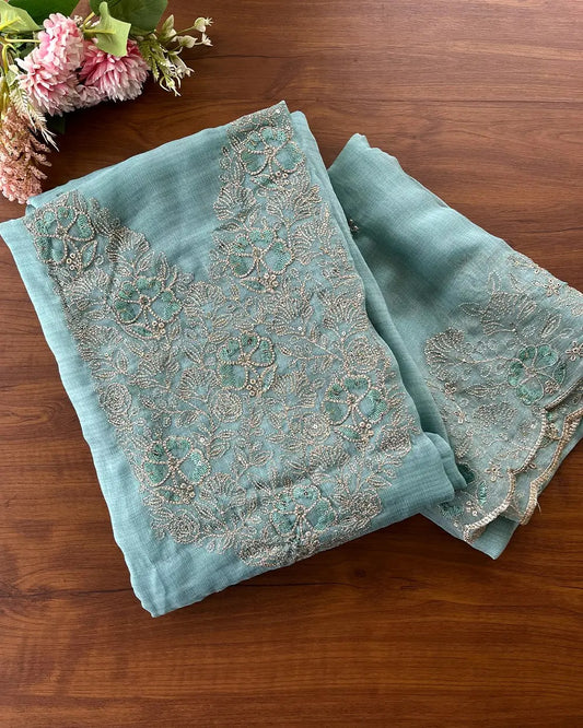 Crushed Crepe Silk Unstitched Suits 