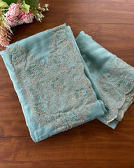 Crushed Crepe Silk Unstitched Suits 