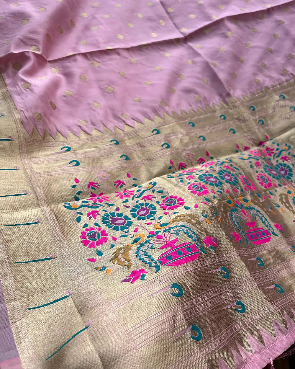 Misty Rose Art Banaras Silk Kurta Set (Top-Dupatta) (Pre Order 10-15 days)