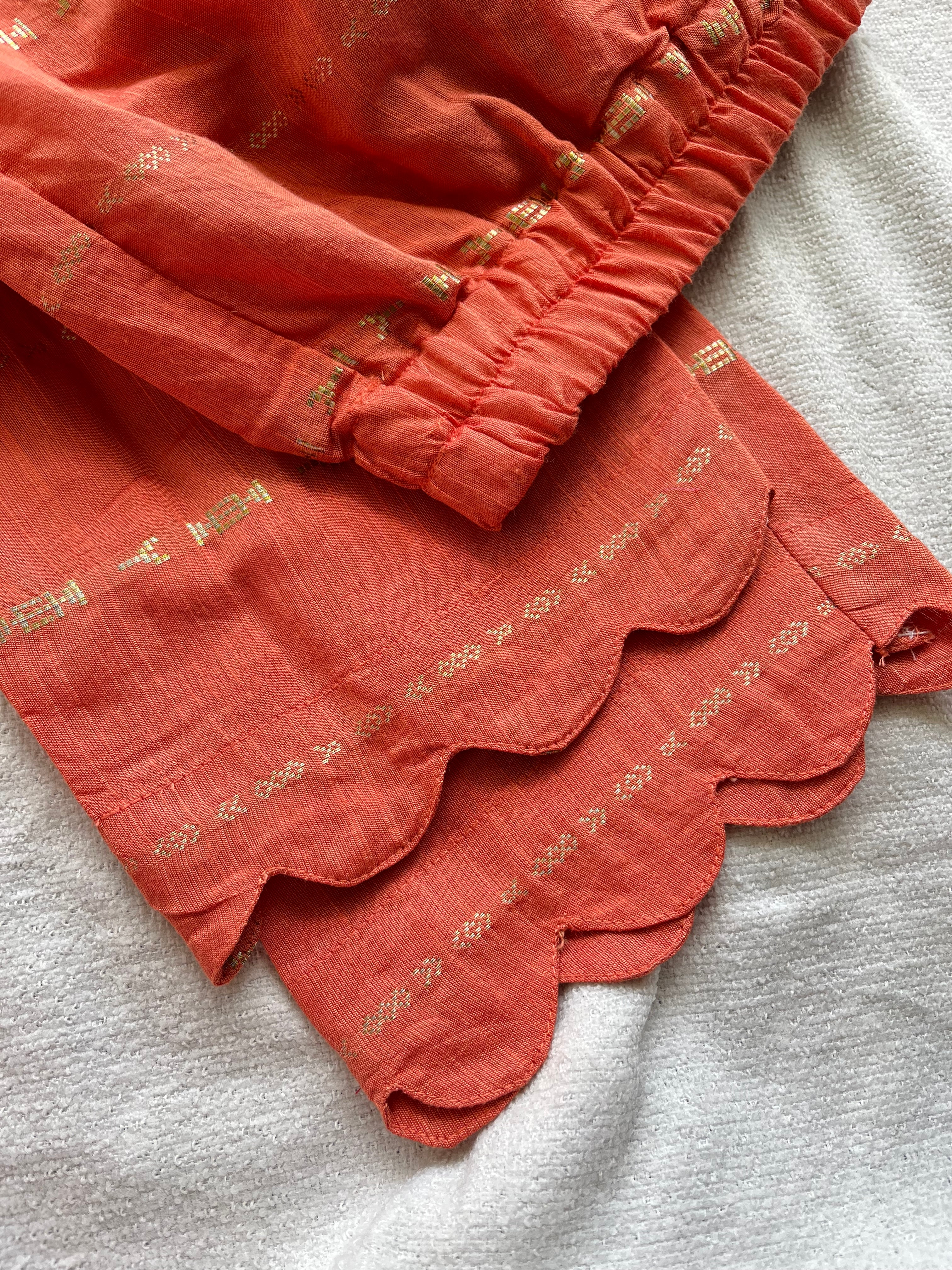 Luxe - Peach Bloom Silk Kurta Set
