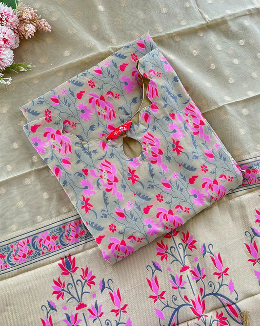 Banaras cotton kurta set (Top-Dupatta) (Pre Order 20-25 days)