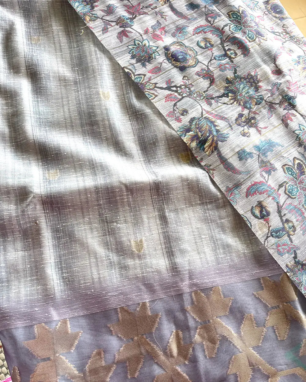 Luxe - Pure Jute Silk Kurta Set (Top-Dupatta)