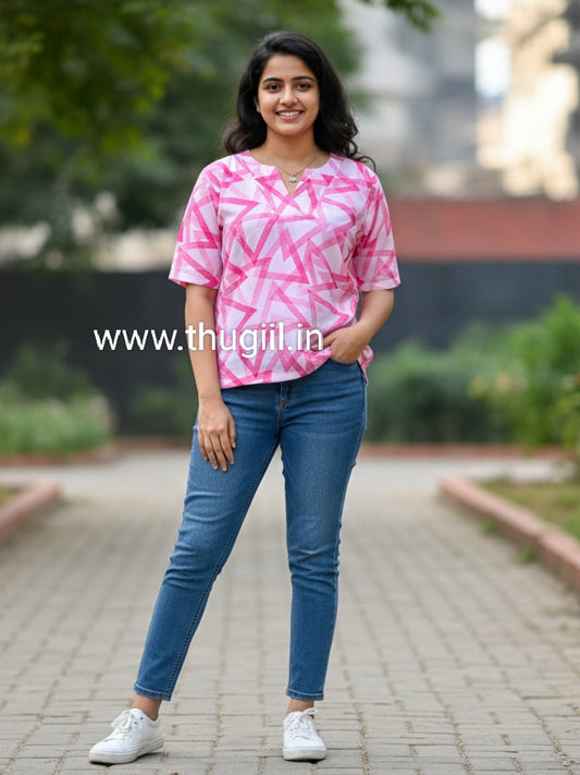 Abstarct Pink Top
