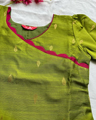 Green Slub Silk Kurta Set