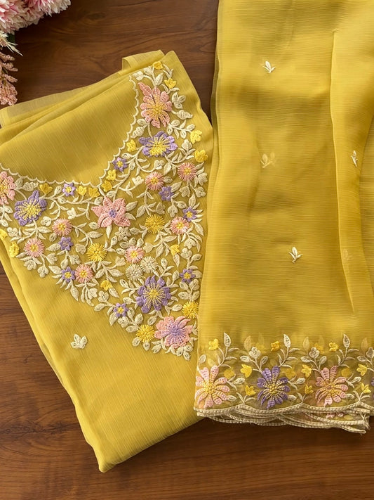 Crushed Organza Unstitched Suits