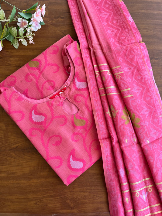 Pink Mango Kurta set (Top-dupatta)