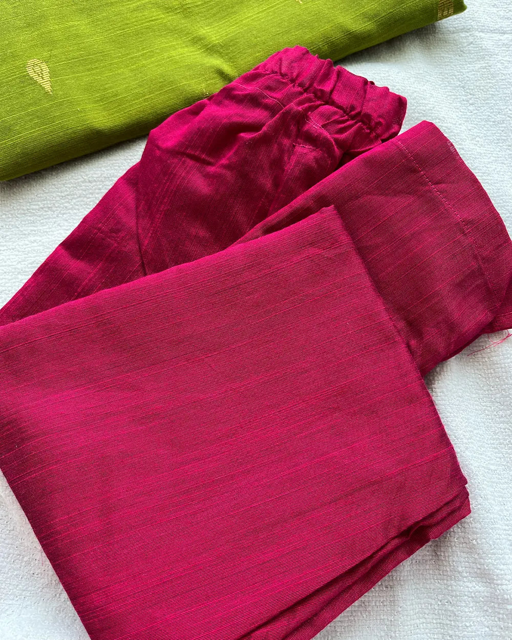 Green Slub Silk Kurta Set