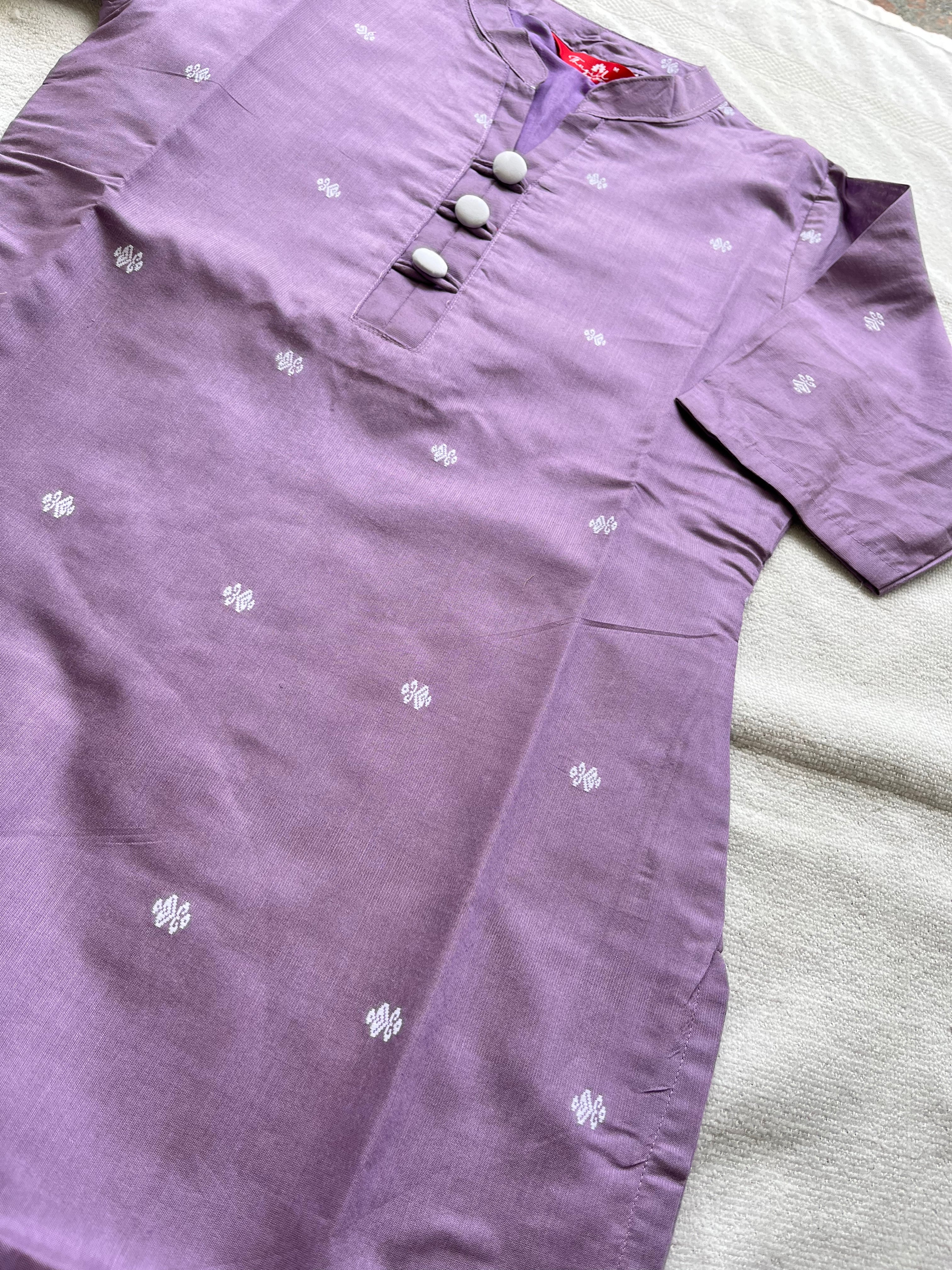 Lavender butter silk kurta