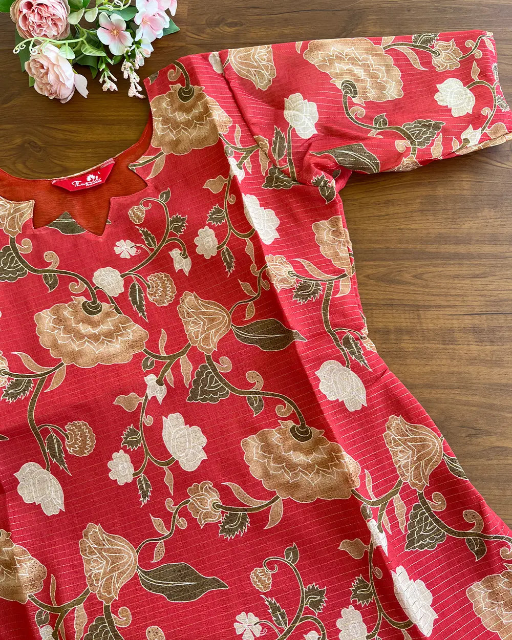 Red Chanderi Kurta