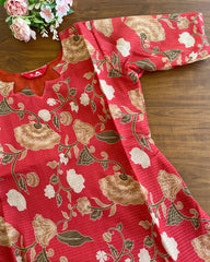 Red Chanderi Kurta